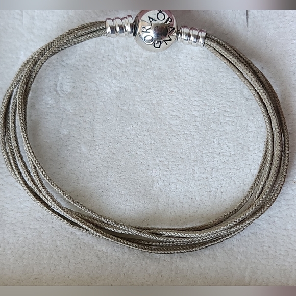 Pandora Multi-Strand Khaki Fabric Bracelet - Picture 3 of 6